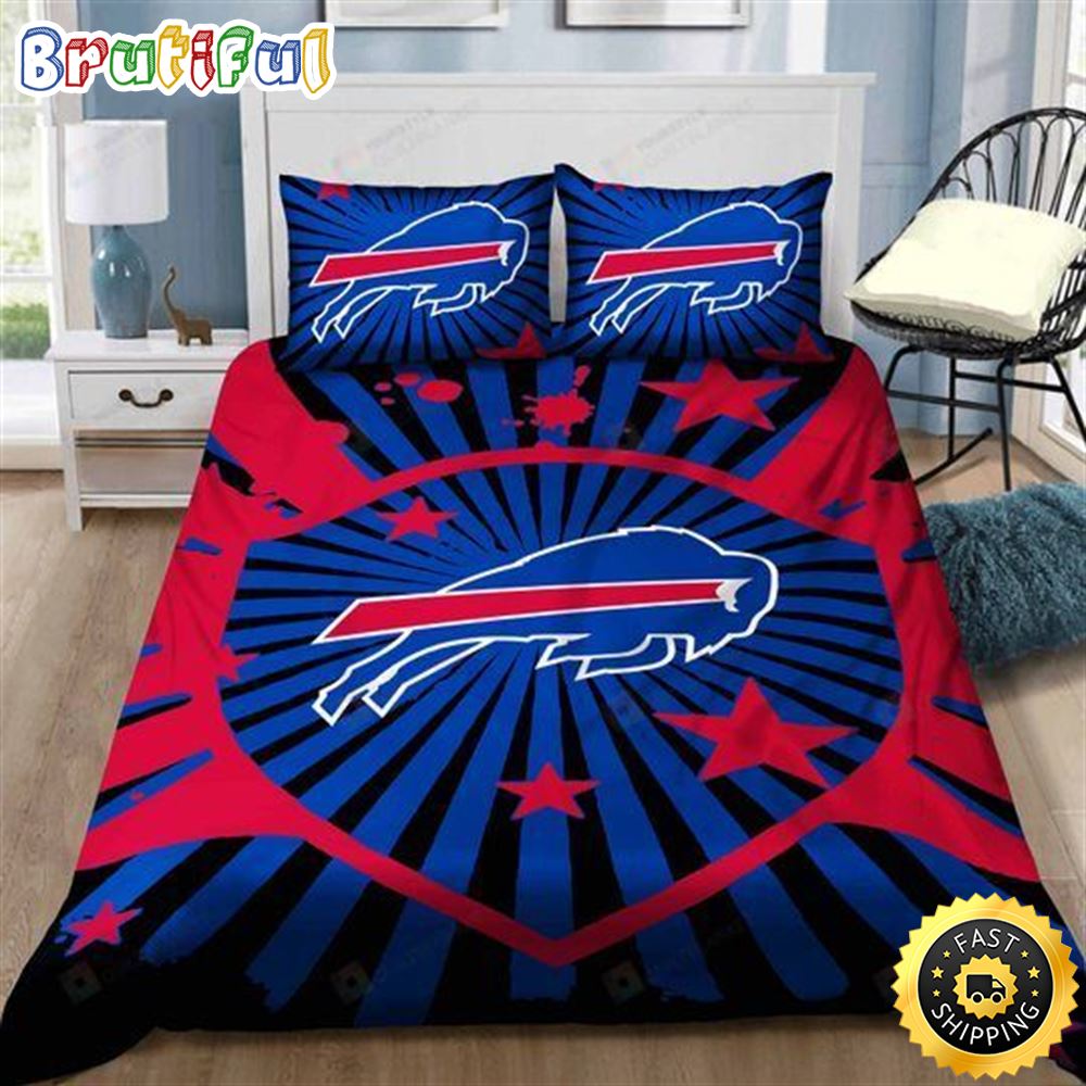 NFL Buffalo Bills Royal Blue Red Bedding Set