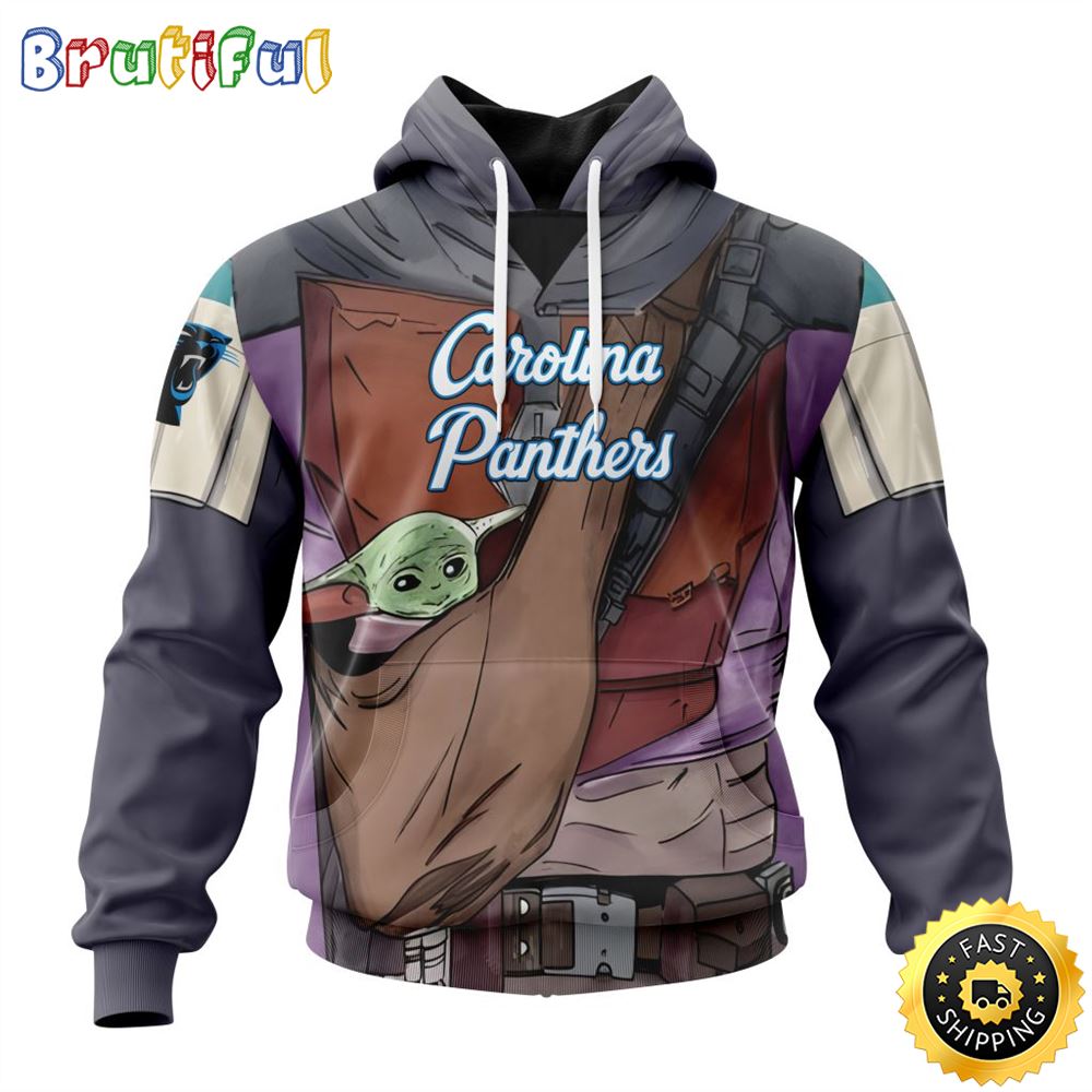 NFL Carolina Panthers All Over Print 3D Hoodie Specialized Mandalorian And Baby Yoda Unisex Hoodies
