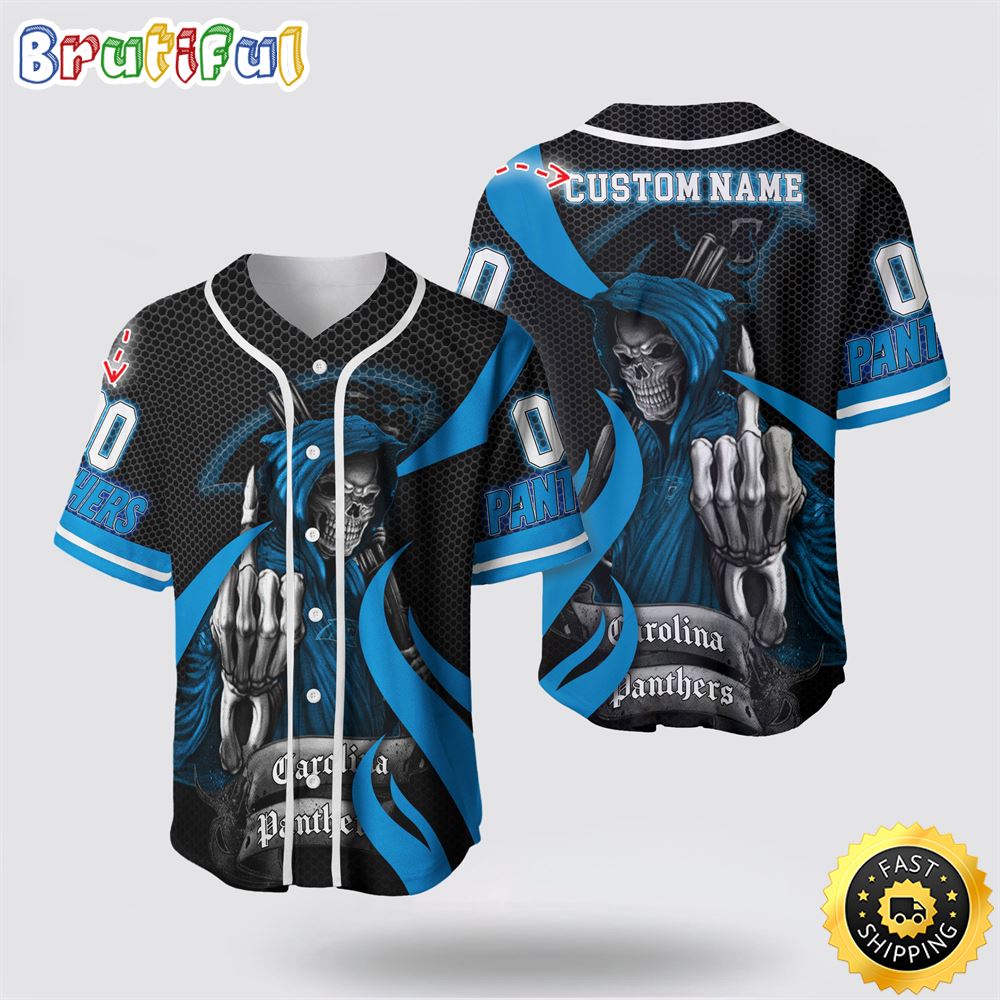 NFL Carolina Panthers Baseball Jersey 3D Personalized Skull Gear Up For Game Day