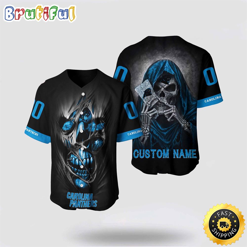 NFL Carolina Panthers Baseball Jersey 3D Personalized Skull Stay Cozy And Stylish
