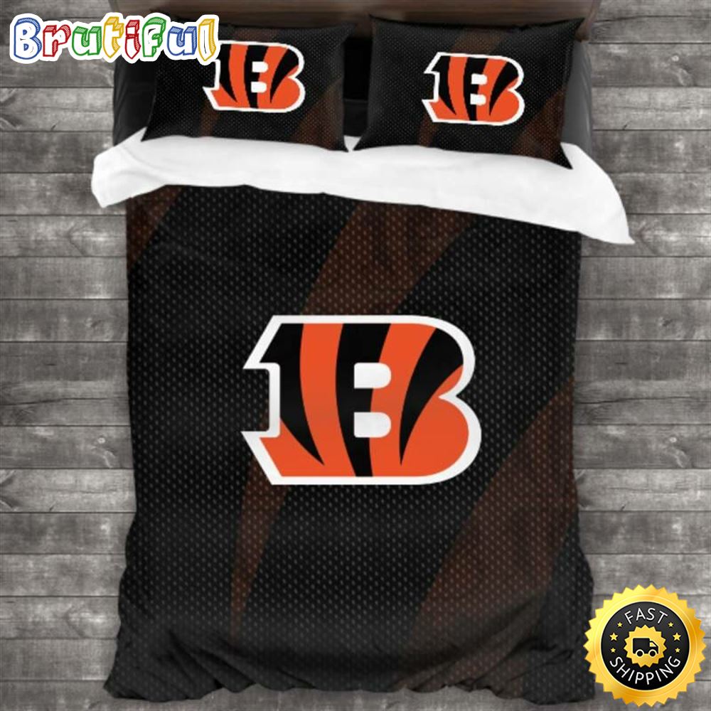 NFL Cincinnati Bengals Black Orange Bedding Set V3