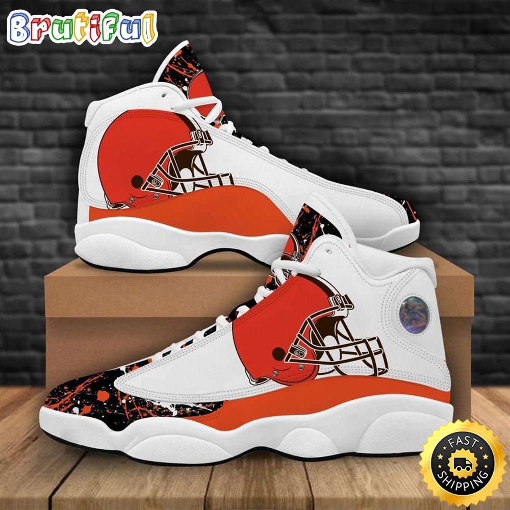 NFL Cleveland Browns Air Jordan 13 Shoes V2