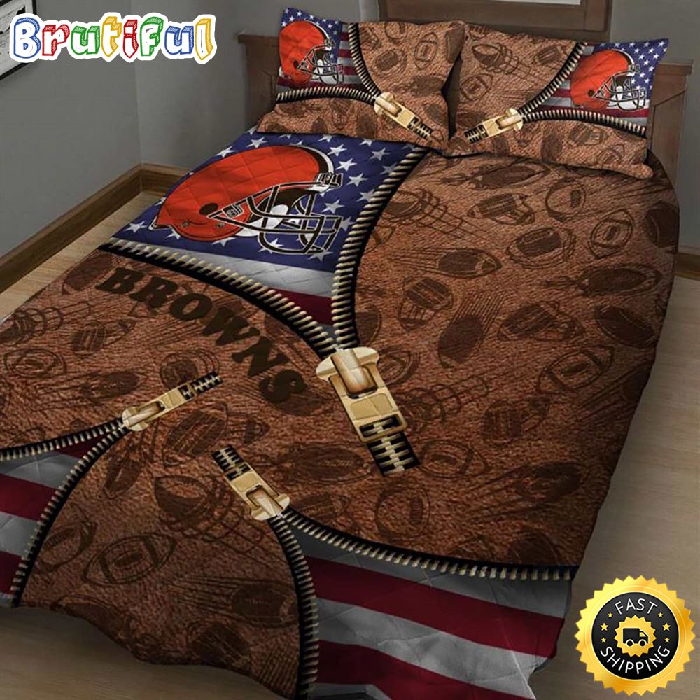 NFL Cleveland Browns America Flag Bedding Set