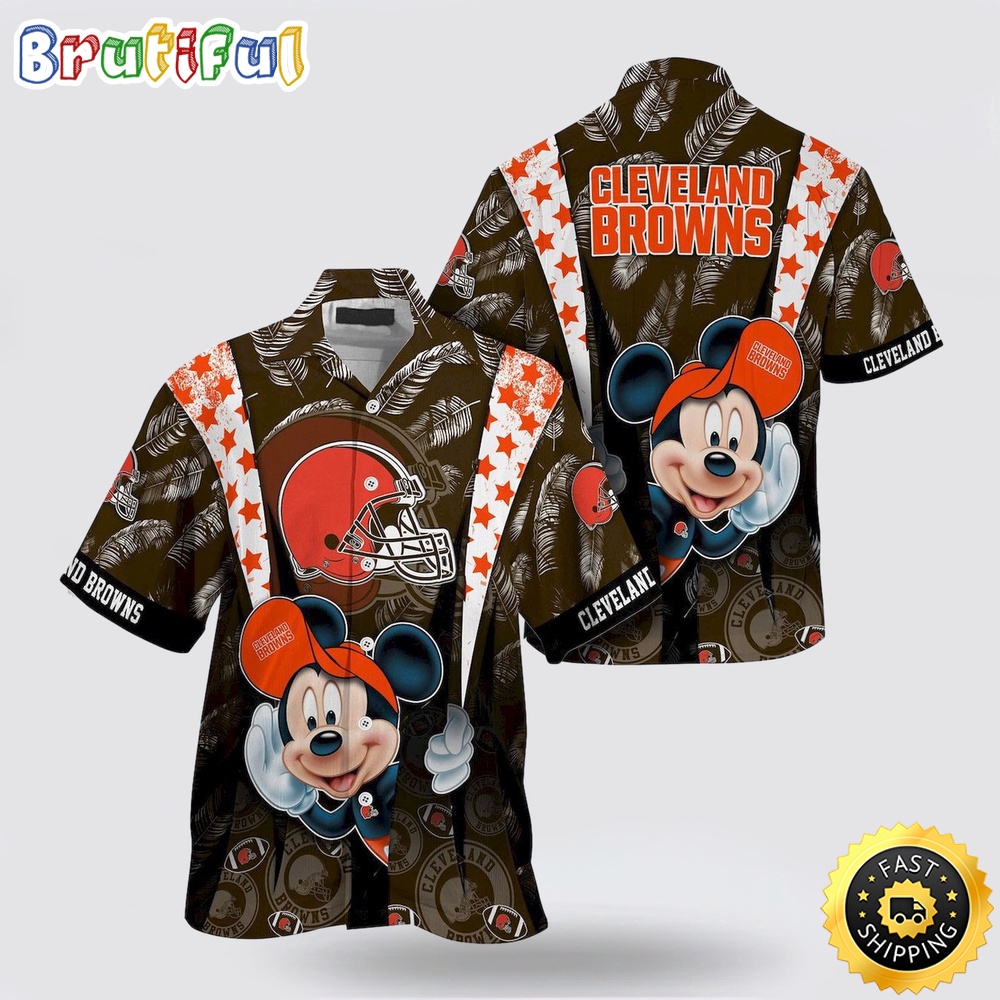 NFL Cleveland Browns Hawaiian Shirt Mickey Mouse Ball