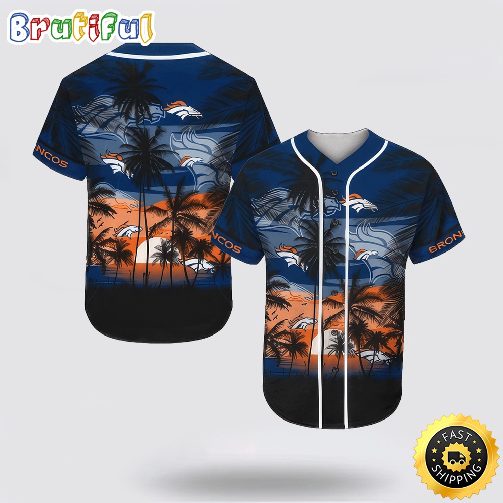 NFL Denver Broncos Baseball Jersey Shirt Palm Tree