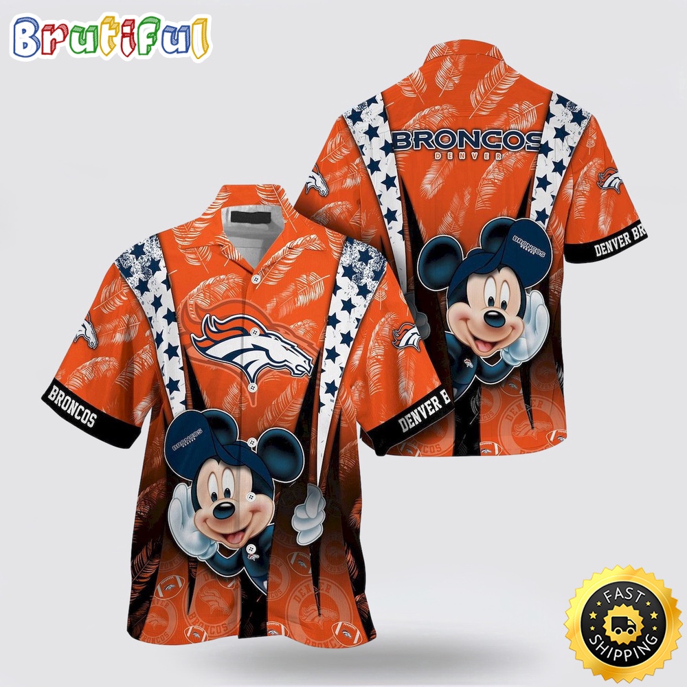 NFL Denver Broncos Hawaiian Shirt Mickey Mouse Ball