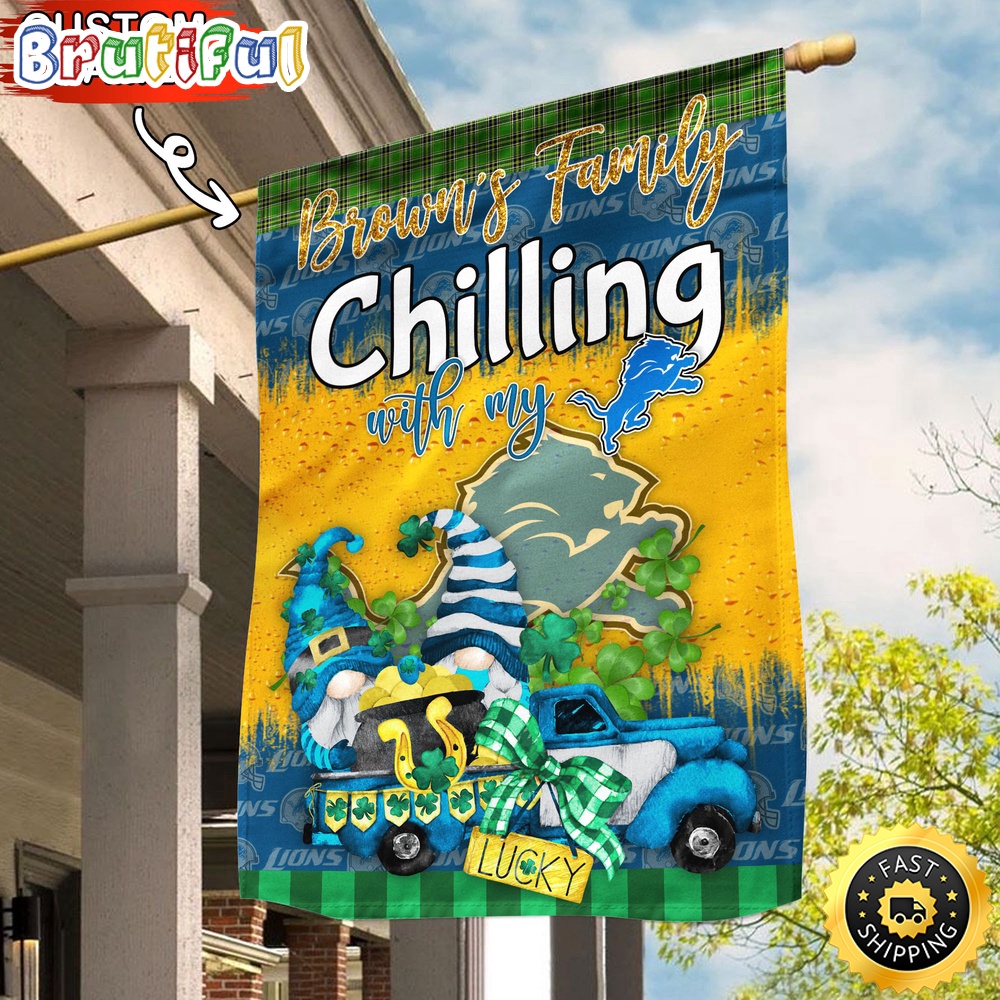 NFL Detroit Lions Garden Flag Patricks Day Flag Design