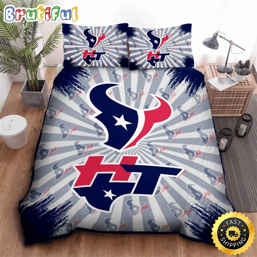 NFL Houston Texans Blue Grey Bedding Set