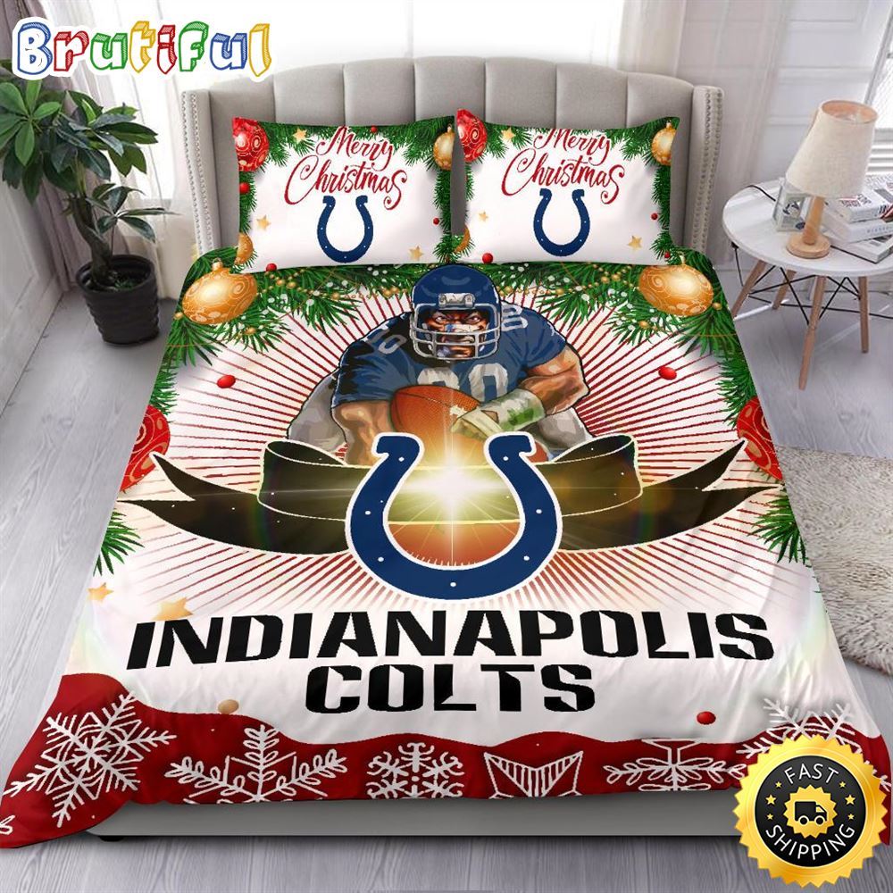 NFL Indianapolis Colts Bedding Sets Merry Christmas Quilt Bedding Sets