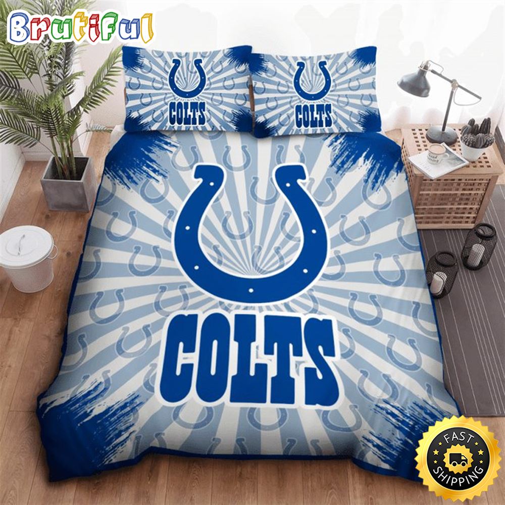 NFL Indianapolis Colts Blue White Bedding Set