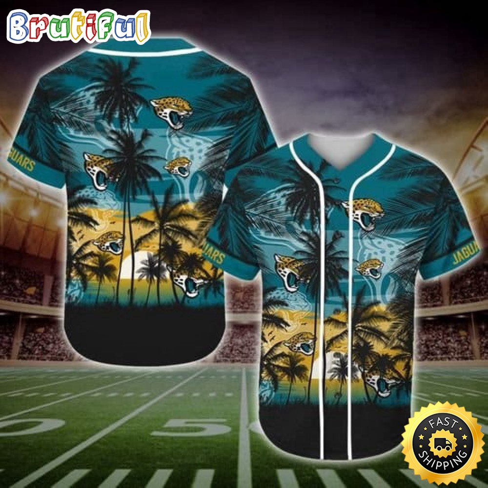 NFL Jacksonville Jaguars Baseball Jersey Shirt Palm Tree