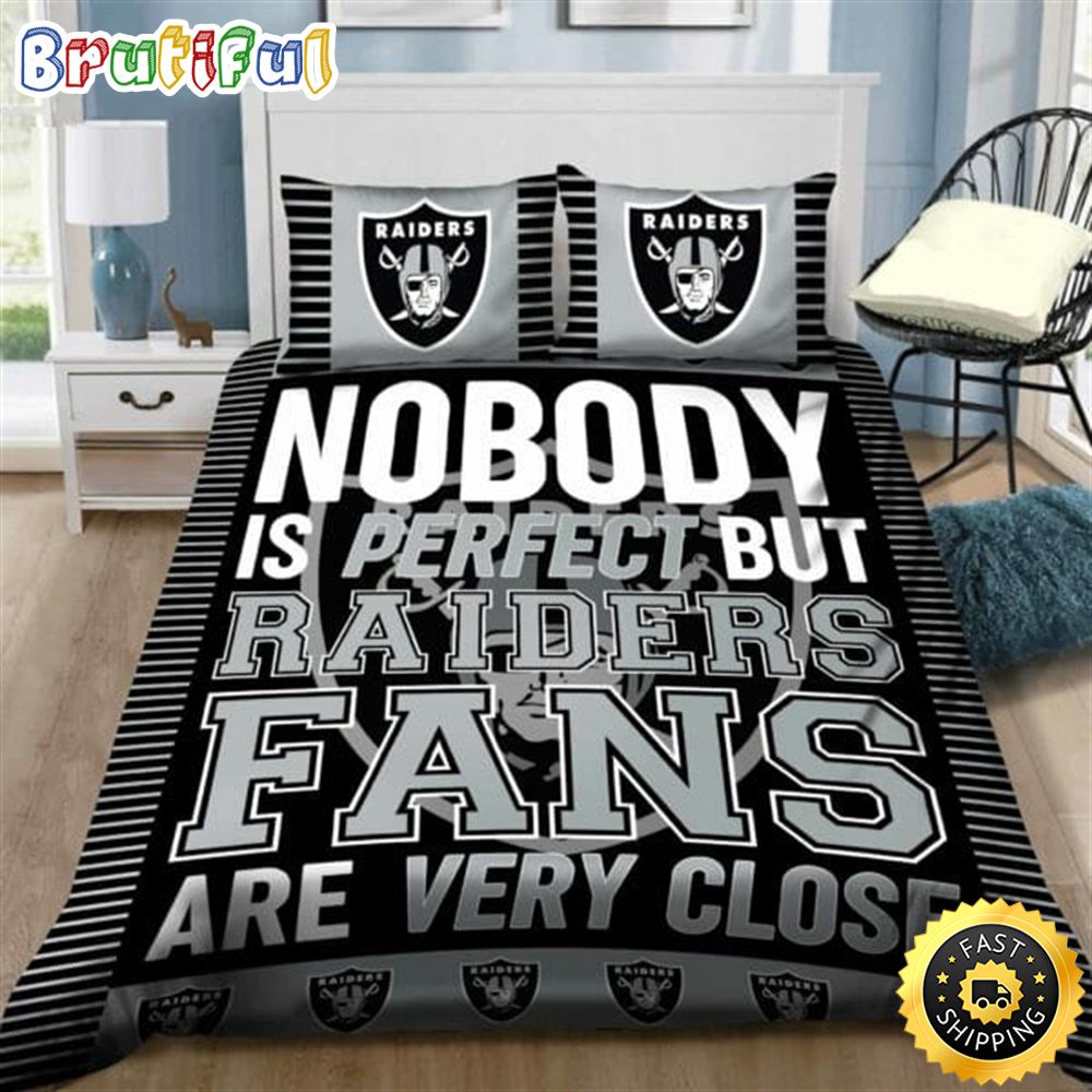 NFL Las Vegas Raiders Black Silver Bedding Set