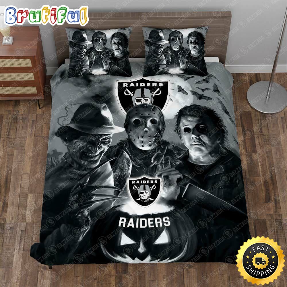 NFL Las Vegas Raiders Halloween Night Bedding Set