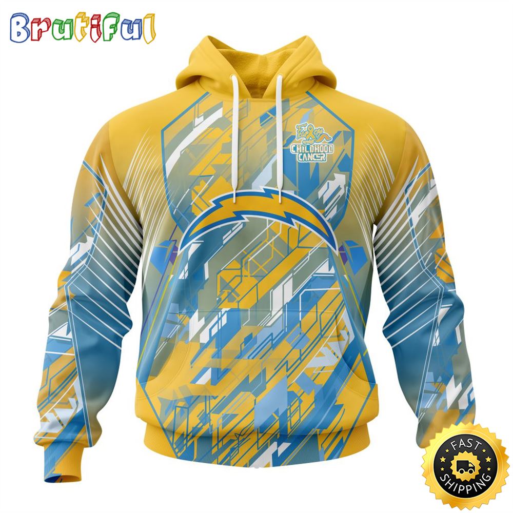 NFL Los Angeles Chargers All Over Print 3D Hoodie Fearless Against Childhood Cancers Unisex Hoodie