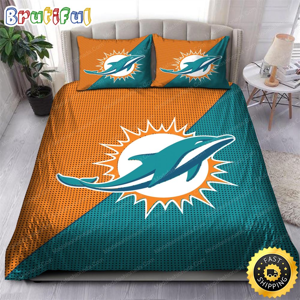 NFL Miami Dolphins Aqua Orange Bedding Set