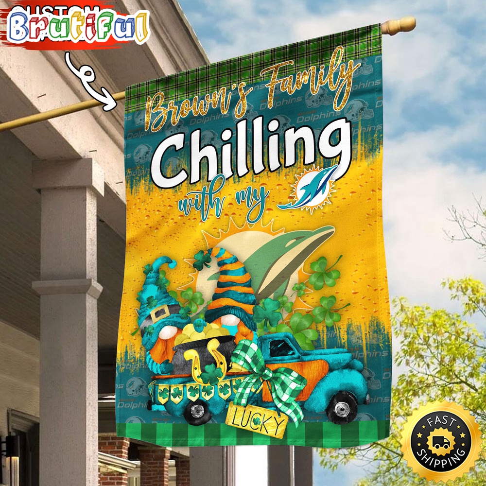 NFL Miami Dolphins Garden Flag Patricks Day Flag Design