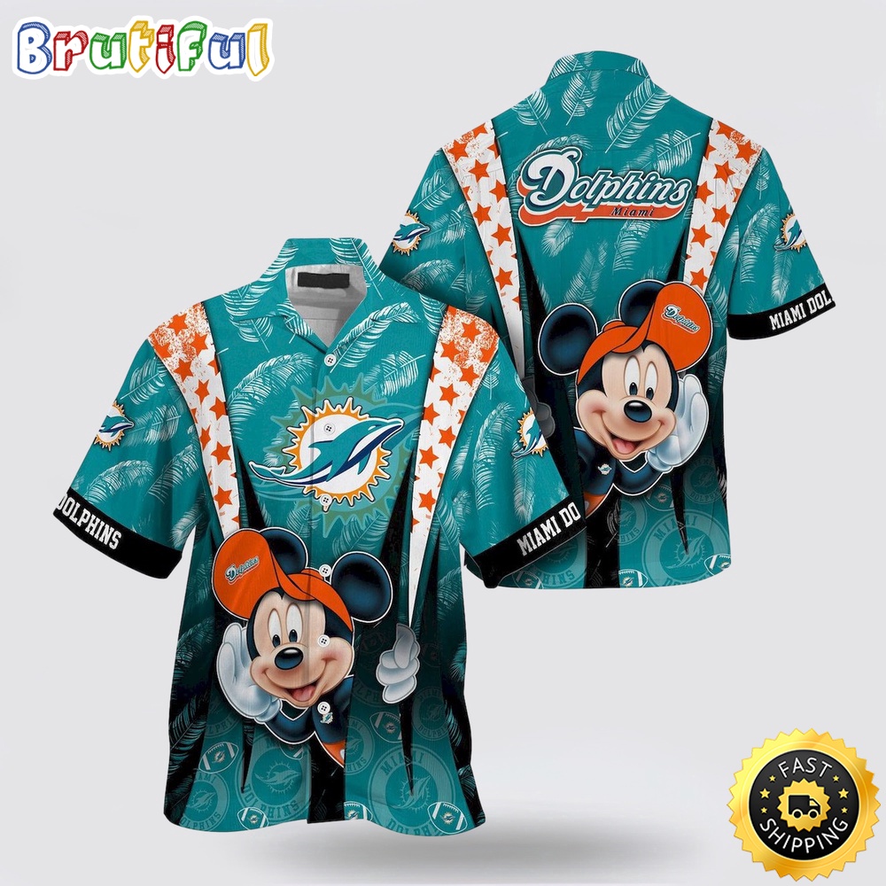 NFL Miami Dolphins Hawaiian Shirt Mickey Mouse Ball