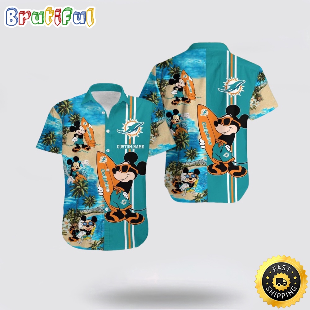 NFL Miami Dolphins Mickey Mouse Hawaiian Shirt