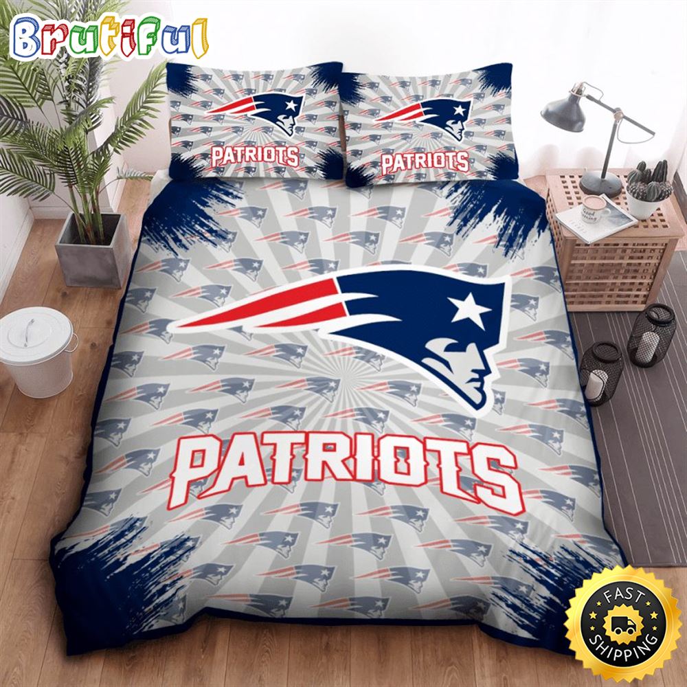 NFL New England Patriots Grey Navy Bedding Set