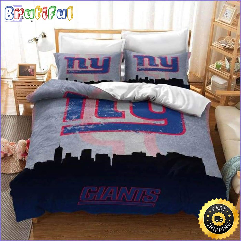 NFL New York Giants Black Grey Bedding Set