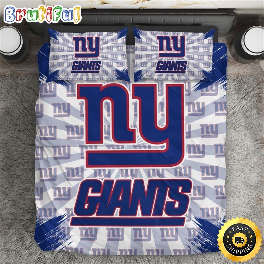 NFL New York Giants Grey Blue Bedding Set