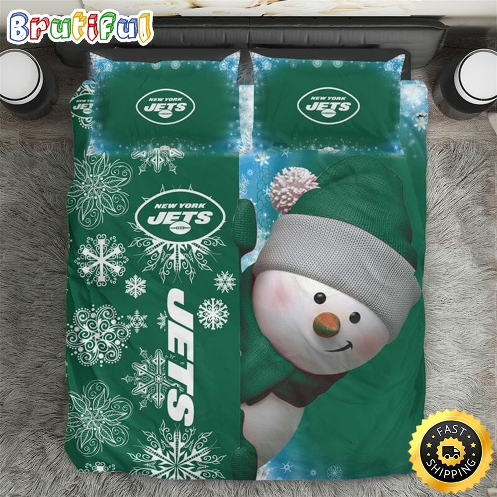 NFL New York Jets Green Christmas Bedding Set