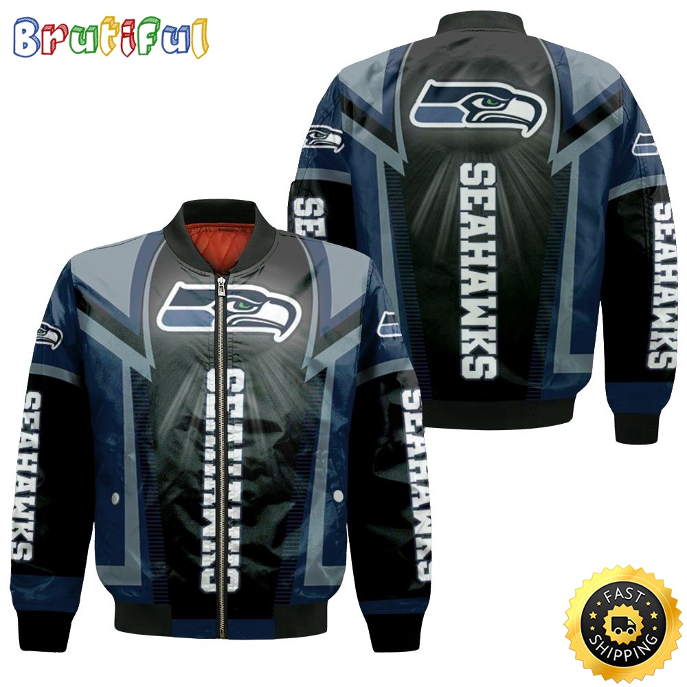 NFL Seattle Seahawks Bomber Jacket Logo For Fans