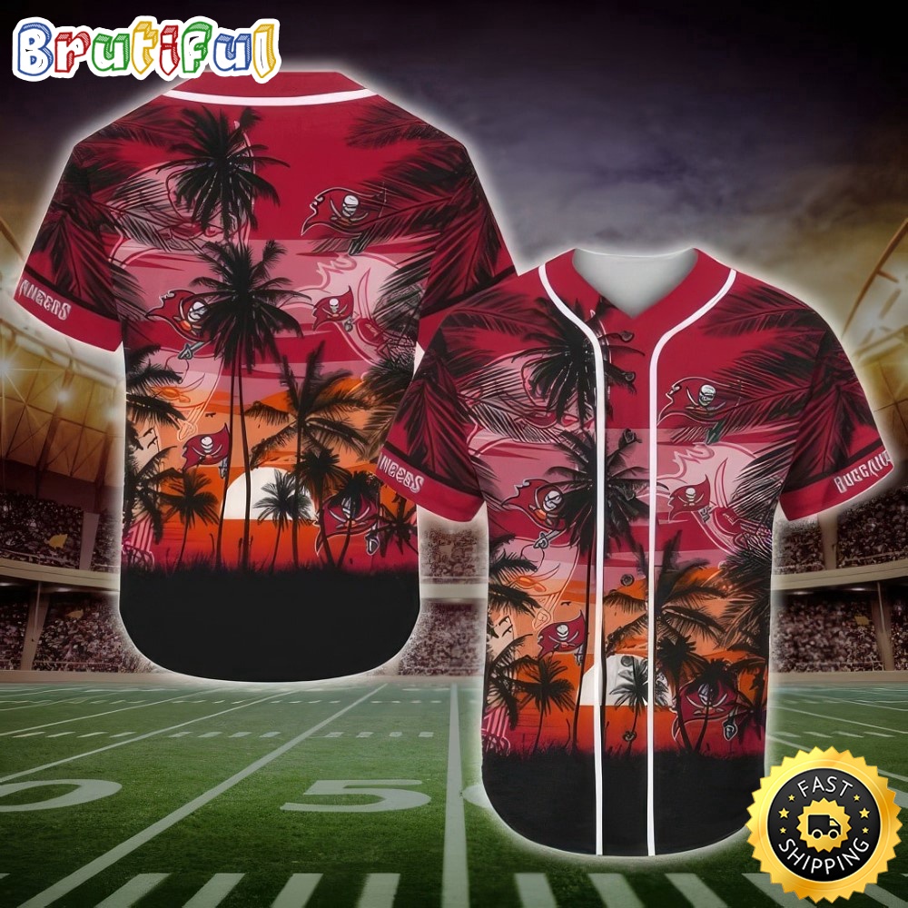 NFL Tampa Bay Buccaneers Baseball Jersey Shirt Palm Tree