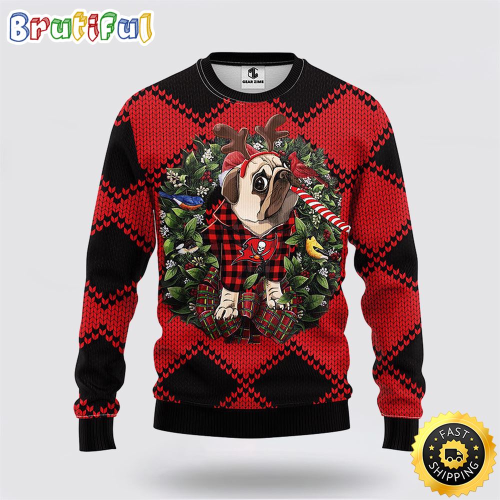NFL Tampa Bay Buccaneers Ugly Sweater Pub Dog Ugly Christmas Sweater