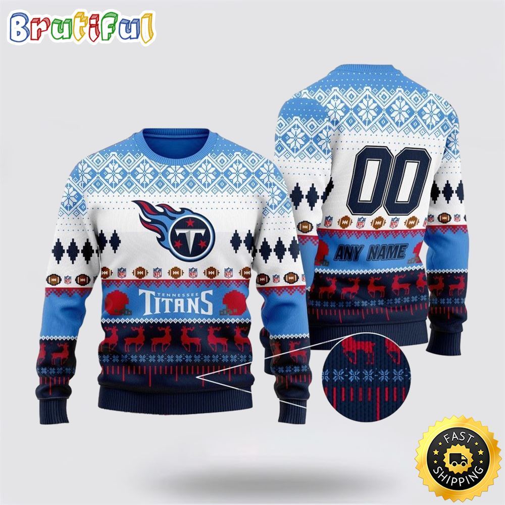 Personalized NFL Tennessee Titans Playing Field Ugly Christmas Sweater Perfect Gift For Football Fans