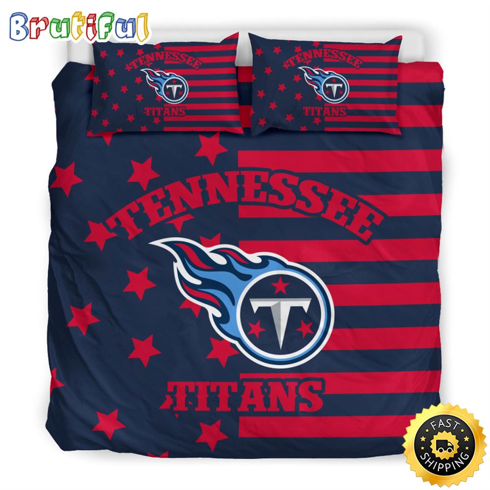 NFL Tennessee Titans Red Navy Blue Bedding Set