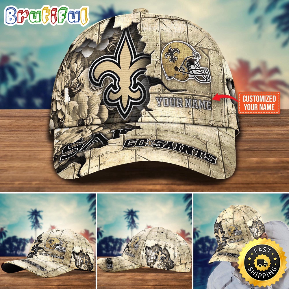New Orleans Saints Baseball Cap Flower Custom Trending Cap