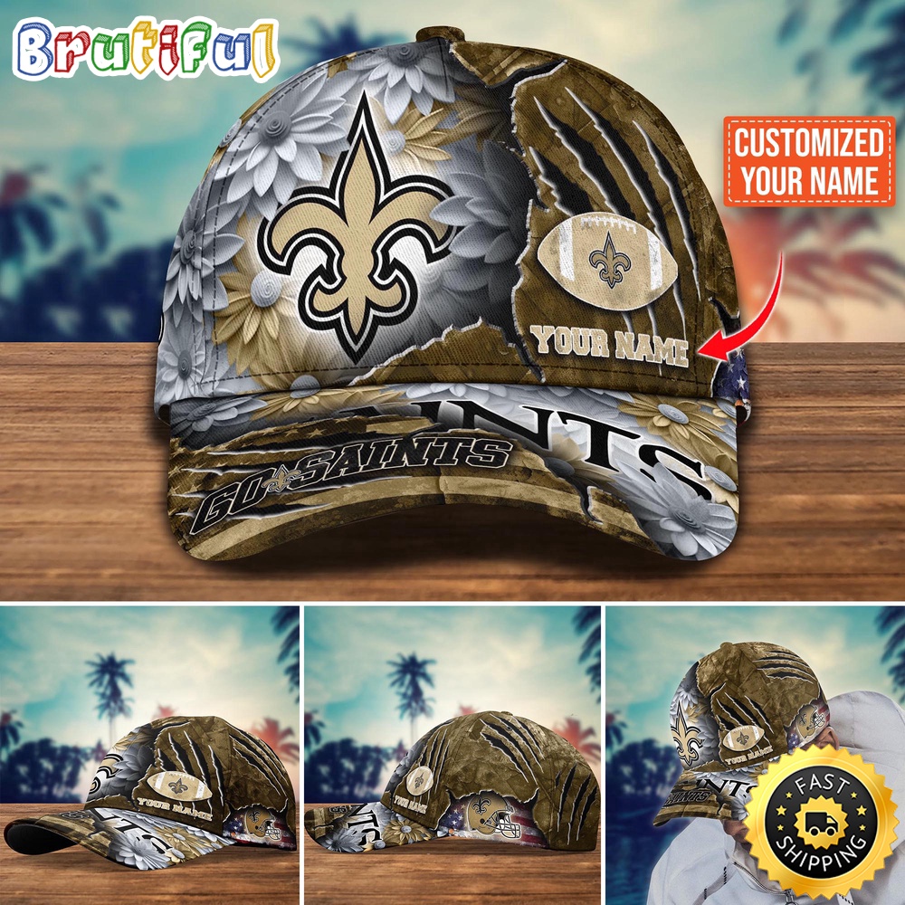 New Orleans Saints Baseball Cap Flower New Trending Custom Cap For Fan