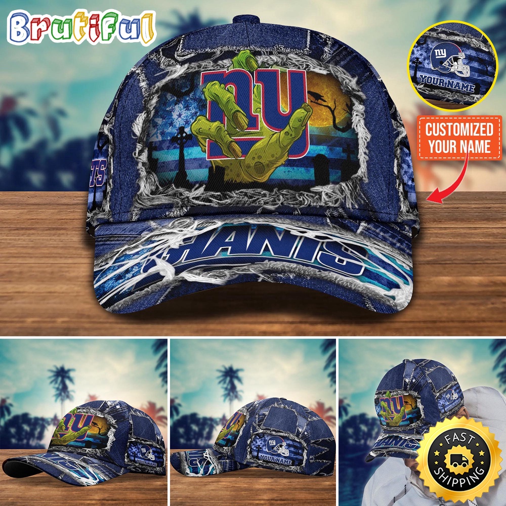 New York Giants Baseball Cap Halloween Cap Customize For This Season