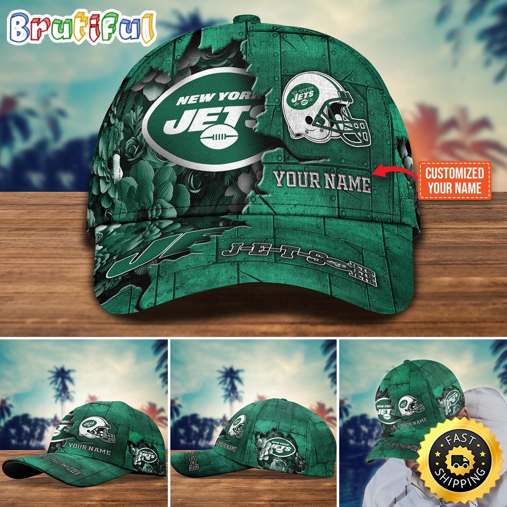 New York Jets Baseball Cap Flower Custom Trending Cap