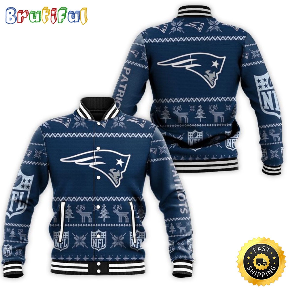 New England Patriots Nfl Baseball Jacket Ugly Sweatshirt Christmas