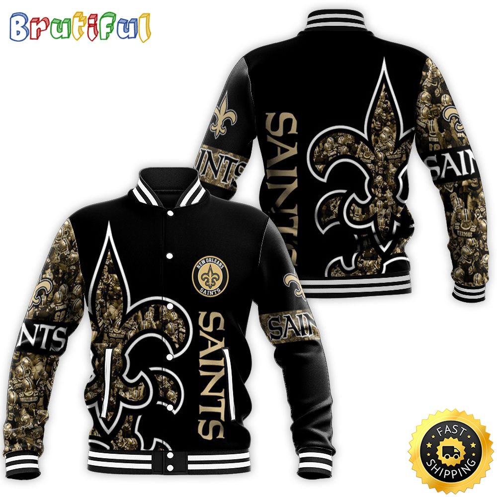 New Orleans Saints Baseball Jacket Team Spirit Tops