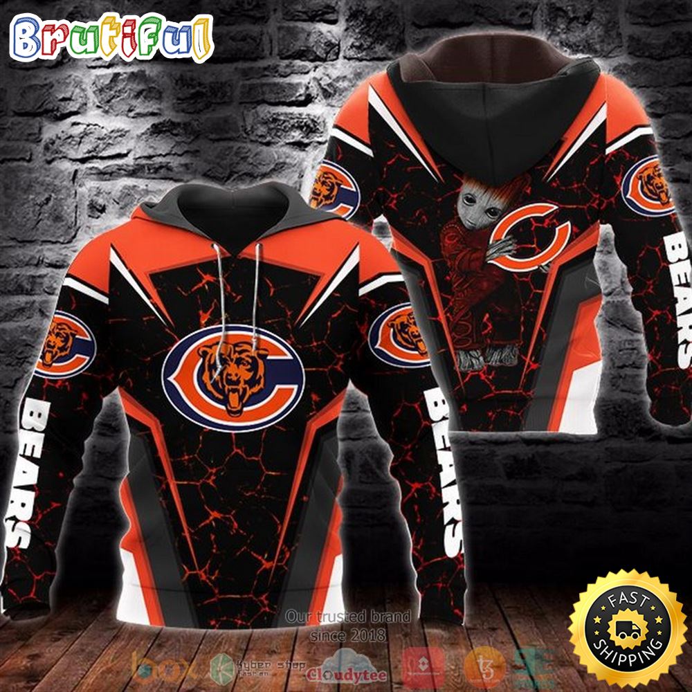 Nfl Chicago Bears Groot 3d Hoodie