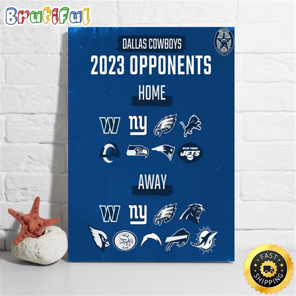 Nfl Dallas Cowboys 2023 Regular Season Opponents Poster