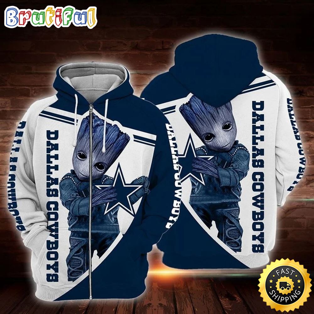 Nfl Dallas Cowboys Groot 3d Full Printed Hoodie