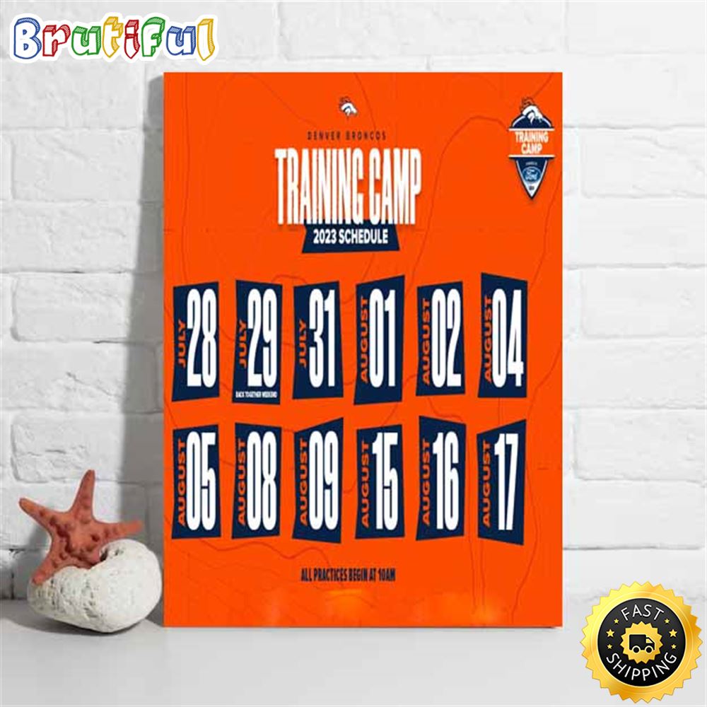 Nfl Denver Broncos Training Camp 2023 Open Practices Poster