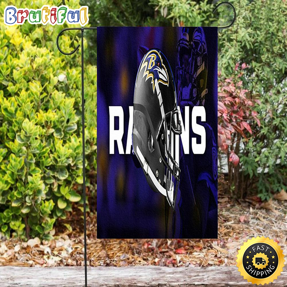 Nfl Garden Flags Baltimore Ravens Helmet Double Sided Printing Garden Flag Ravens Garden Flags