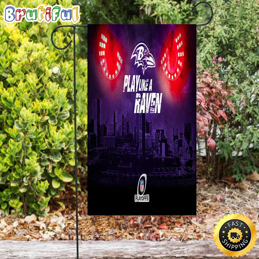 Nfl Garden Flags Baltimore Ravens Logo Eyes Double Sided Printing Garden Flag Ravens Garden Flags