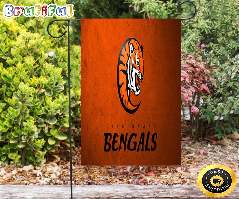 Nfl Garden Flags Cincinnati Bengals Emblem v4 Double Sided Printing Garden Flag Bengals Garden Flags