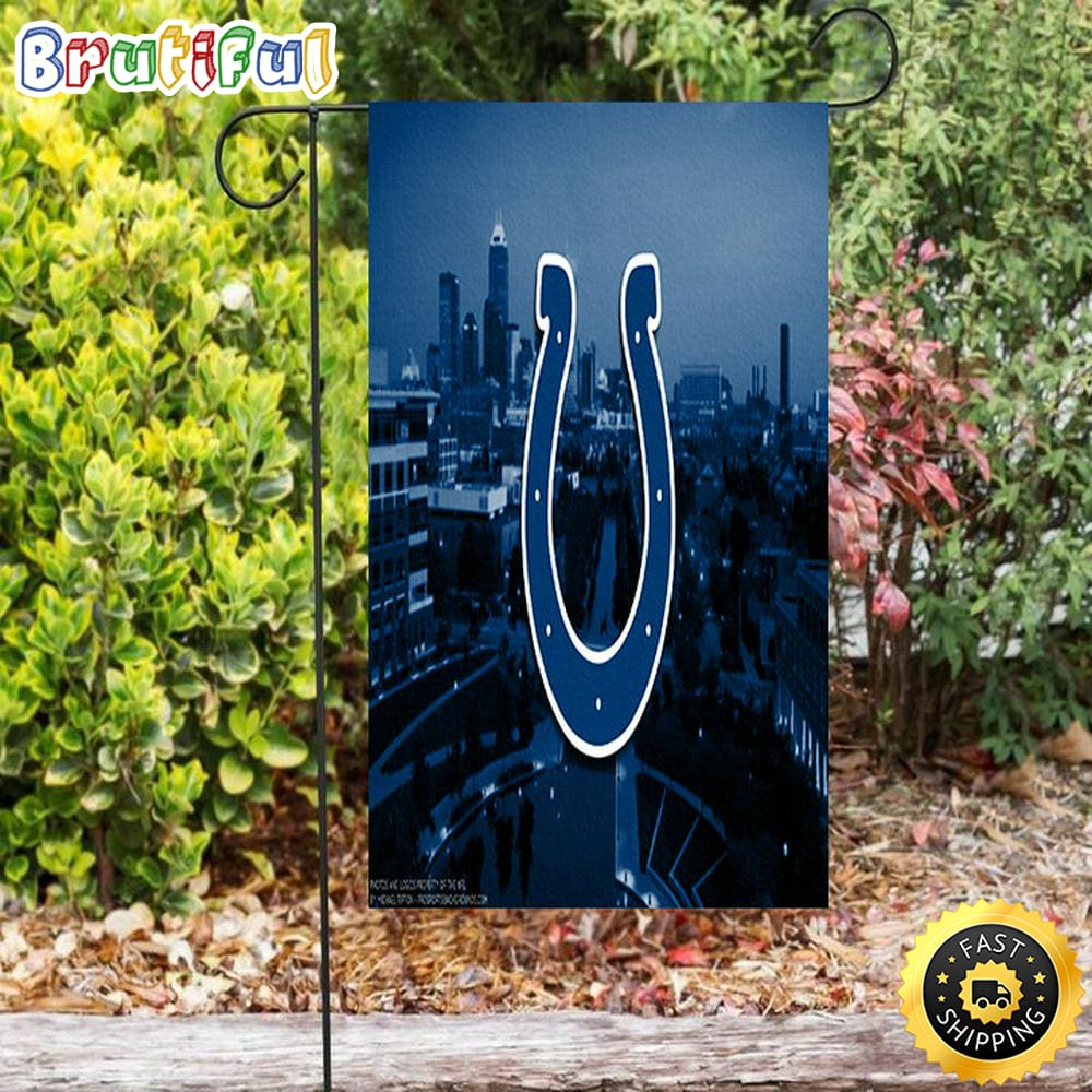 Nfl Garden Flags Indianapolis Colts Horseshoe City Blue Double Sided Printing Garden Flag Colts Garden Flag