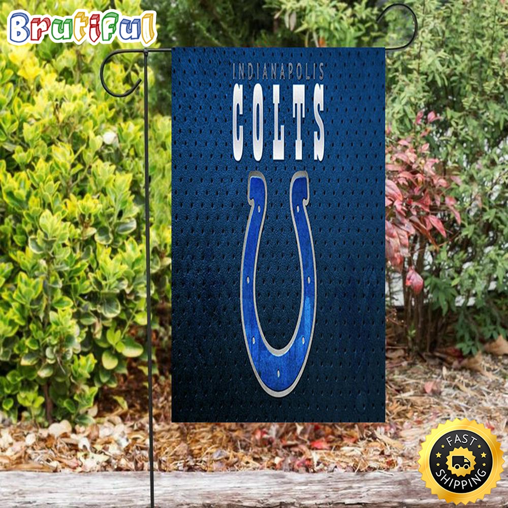 Nfl Garden Flags Indianapolis Colts Horseshoe Polka Dot Navy Double Sided Printing Garden Flag Colts Garden Flag
