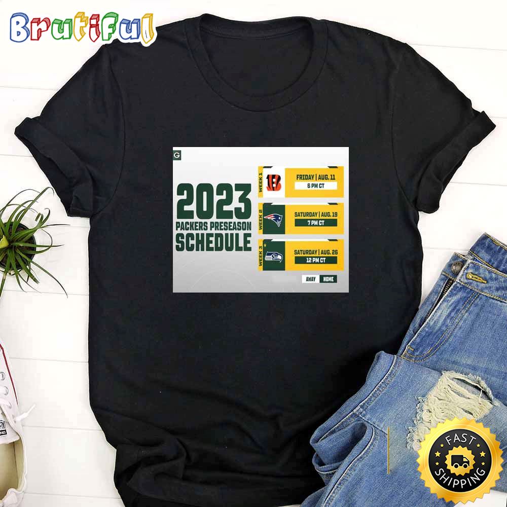 Nfl Green Bay Packers 2023 Preseason Schedule T Shirt