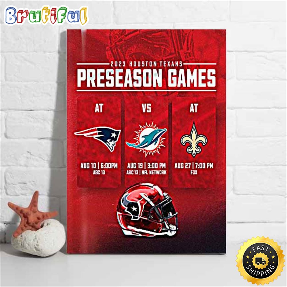 Nfl Houston Texans 2023 Preseason Schedule Poster