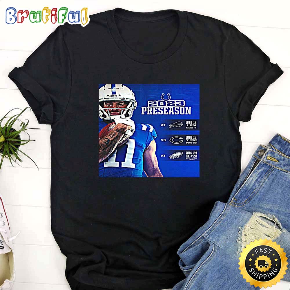 Nfl Indianapolis Colts 2023 Preseason Schedule Black T Shirt