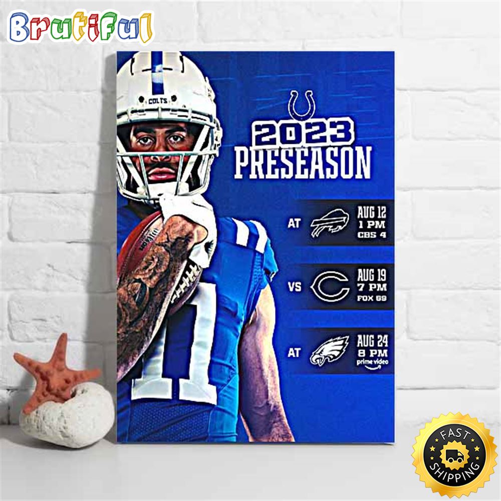 Nfl Indianapolis Colts 2023 Preseason Schedule Poster